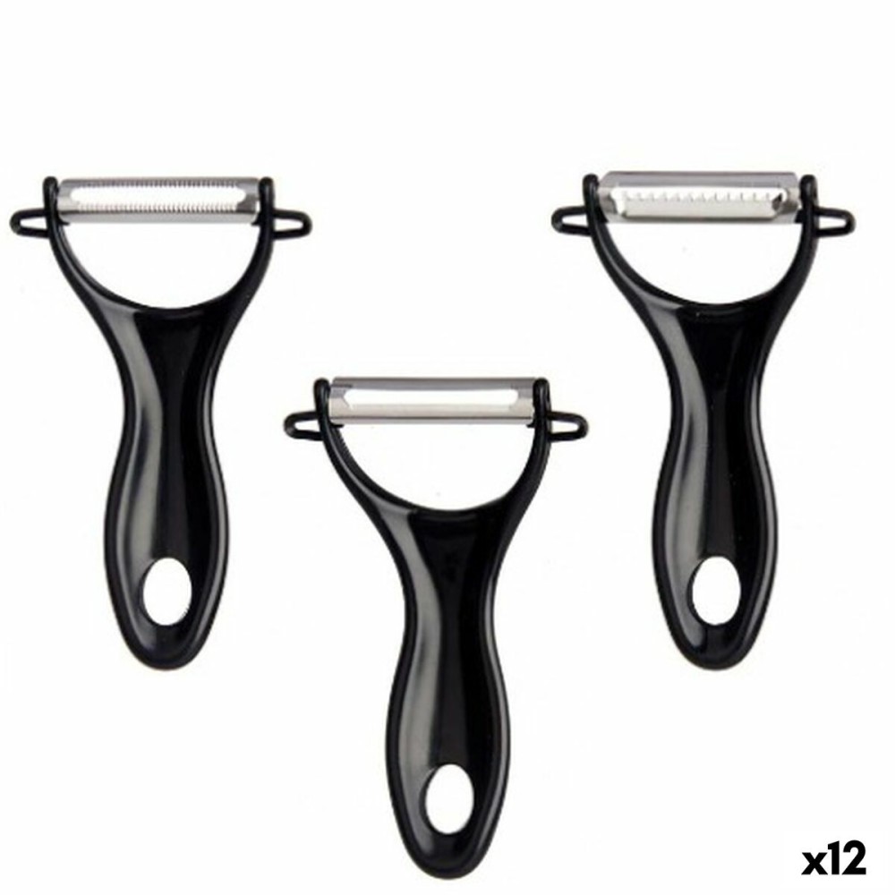 Fruit and Vegetable Peeler Kinvara 86886 86886 Black Stainless steel polypropylene 9 x 20 x 3,5 cm 10,2 x 20 x 3,5 cm Set (12 Un