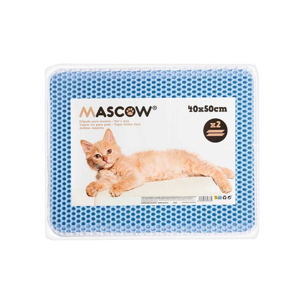 Cat Litter Tray Mat Mascow 242 242 Blue 50 x 40 x 1,5 cm (12 Units)