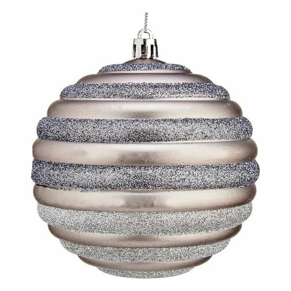 Lot de boules de Noël Krist+ 00876 00876 Argenté Plastique Cercles 10 cm (6 Unités)