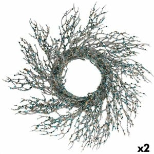 Weihnachtskranz Krist+ 3300/16-DB9-6 3300/16-DB9-6 Blau Gold Kunststoff Zweig 50 x 10 x 50 cm (2 Stück)