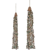 Weihnachtsschmuck Krist+ R201-038(2)-5 R201-038(2)-5 Blau Champagne Girlanden 3,5 x 2,5 x 35,5 cm Halsband (24 Stück)