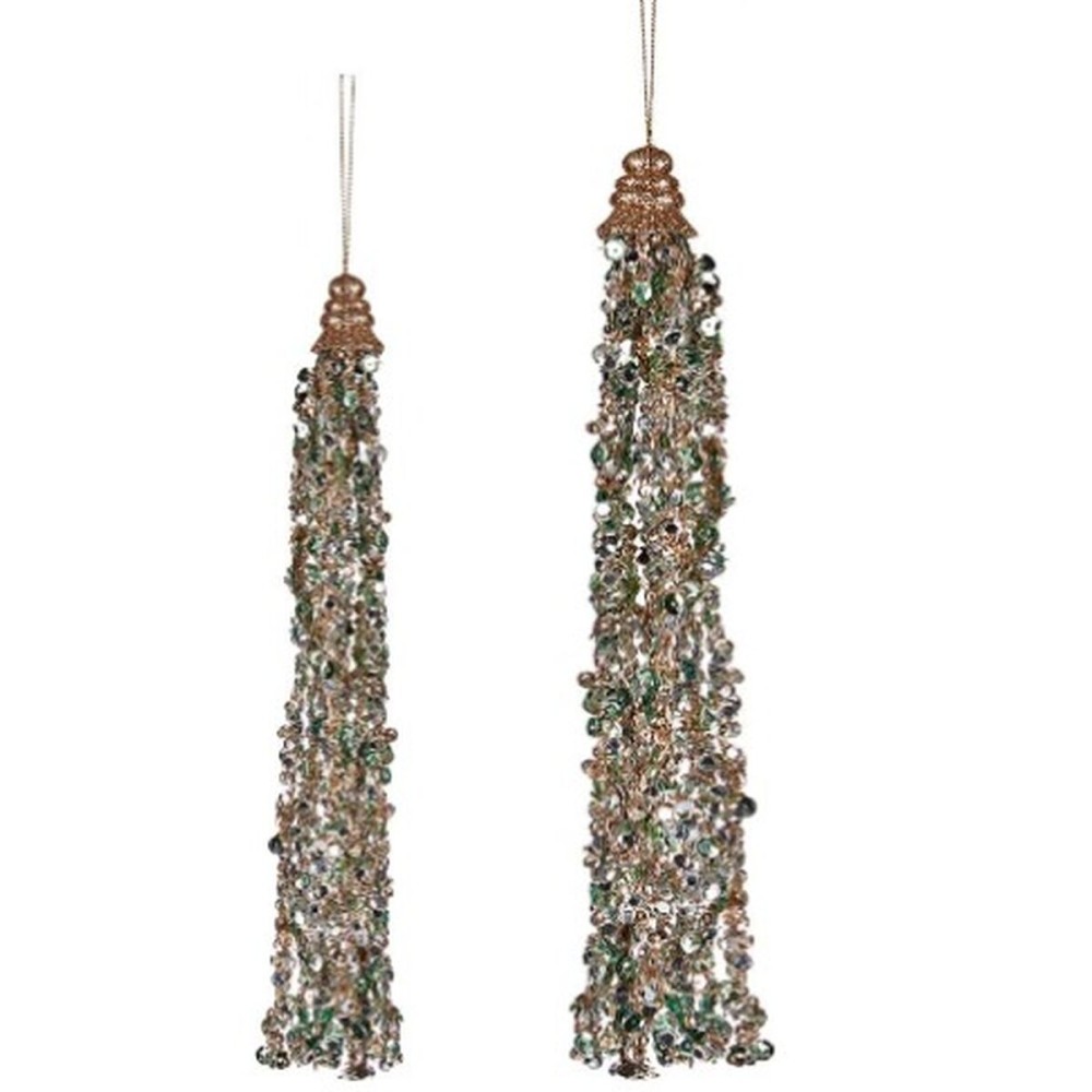 Weihnachtsschmuck Krist+ R201-038(2)-5 R201-038(2)-5 Blau Champagne Girlanden 3,5 x 2,5 x 35,5 cm Halsband (24 Stück)