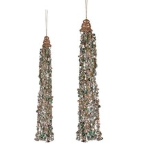 Weihnachtsschmuck Krist+ R201-038(2)-5 R201-038(2)-5 Blau Champagne Girlanden 3,5 x 2,5 x 35,5 cm Halsband (24 Stück)