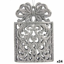 Weihnachtsschmuck Krist+ 91824 91824 Silberfarben Kunststoff Glitzernd Geschenkbox 7,5 x 11,5 x 4 cm (24 Stück)