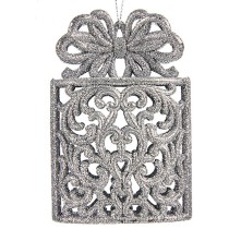 Weihnachtsschmuck Krist+ 91824 91824 Silberfarben Kunststoff Glitzernd Geschenkbox 7,5 x 11,5 x 4 cm (24 Stück)