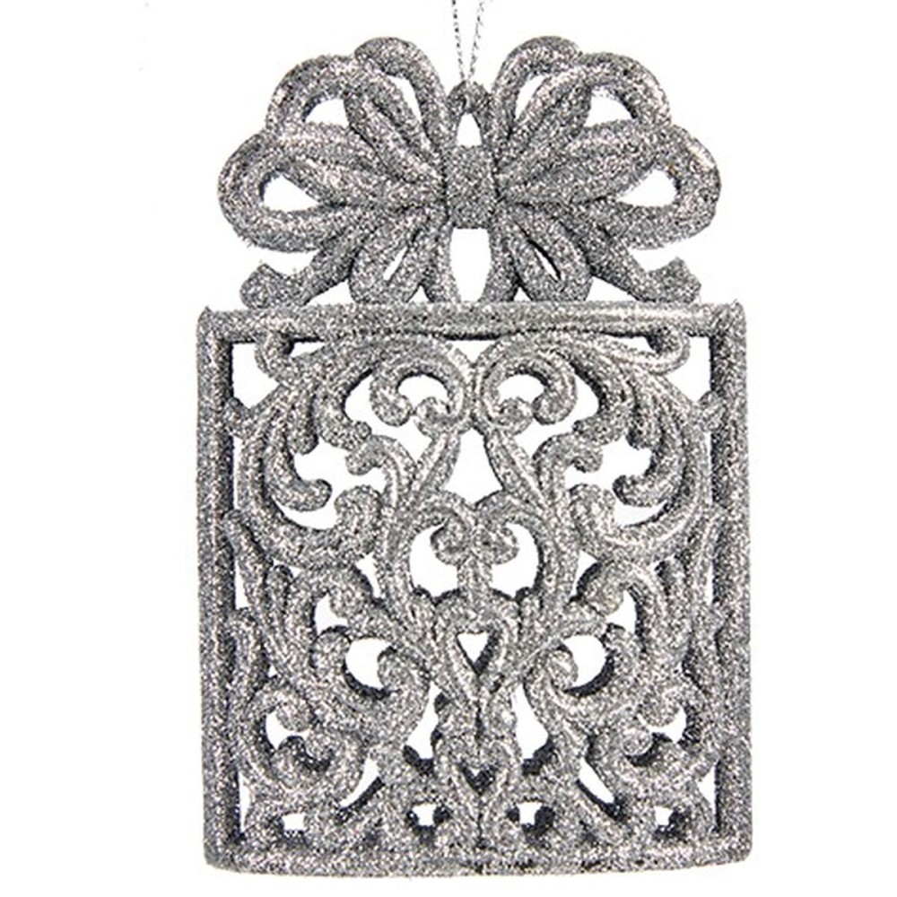 Weihnachtsschmuck Krist+ 91824 91824 Silberfarben Kunststoff Glitzernd Geschenkbox 7,5 x 11,5 x 4 cm (24 Stück)