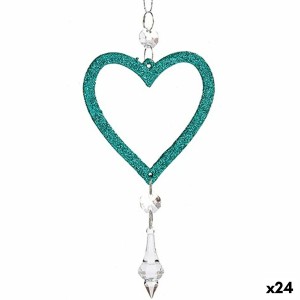 Weihnachtsschmuck Krist+ 91792 91792 grün Kunststoff Glitzernd Herz 9 x 16 x 2 cm (24 Stück)