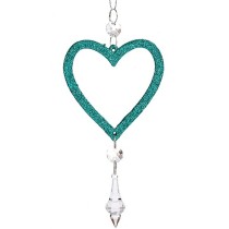 Weihnachtsschmuck Krist+ 91792 91792 grün Kunststoff Glitzernd Herz 9 x 16 x 2 cm (24 Stück)