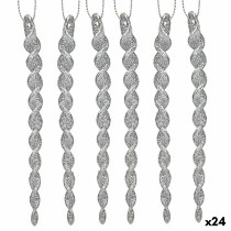 Weihnachtsschmuck Krist+ 91737 91737 Silberfarben Kunststoff Glitzernd 13,5 x 1 x 5,5 cm 10,5 x 21 x 1 cm (24 Stück)
