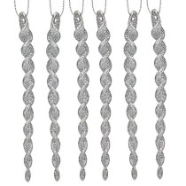 Weihnachtsschmuck Krist+ 91737 91737 Silberfarben Kunststoff Glitzernd 13,5 x 1 x 5,5 cm 10,5 x 21 x 1 cm (24 Stück)