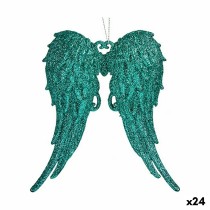 Weihnachtsschmuck Krist+ GEL-2020012002MG GEL-2020012002MG grün Kunststoff Glitzernd Engelsflügel 13 x 14,5 x 2,5 cm (24 Stück)