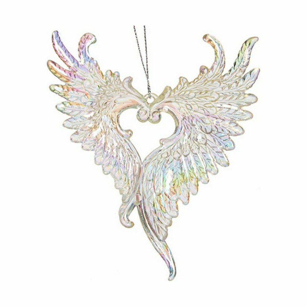Weihnachtsschmuck Krist+ 91722 91722 Perlmutt Kunststoff Glitzernd Engelsflügel 12 x 13 x 2,5 cm (24 Stück)