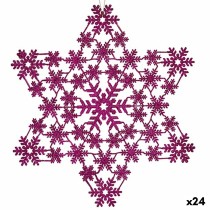 Décorations de Noël Krist+ 91781 91781 Fuchsia Étoile 29 x 0,1 x 32 cm 32 x 32 x 0,1 cm (24 Unités)