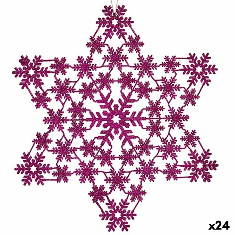 Weihnachtsschmuck Krist+ 91781 91781 Pink Stern 29 x 0,1 x 32 cm 32 x 32 x 0,1 cm (24 Stück)