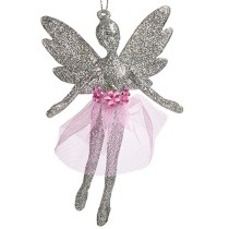 Weihnachtsschmuck Krist+ 91731 91731 Silberfarben Kunststoff Glitzernd Fee 8 x 12 x 5 cm 8 x 13 x 4 cm (24 Stück)