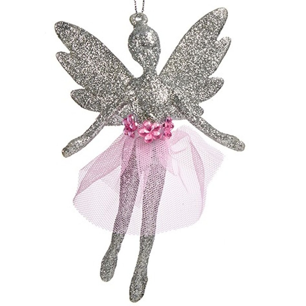 Weihnachtsschmuck Krist+ 91731 91731 Silberfarben Kunststoff Glitzernd Fee 8 x 12 x 5 cm 8 x 13 x 4 cm (24 Stück)