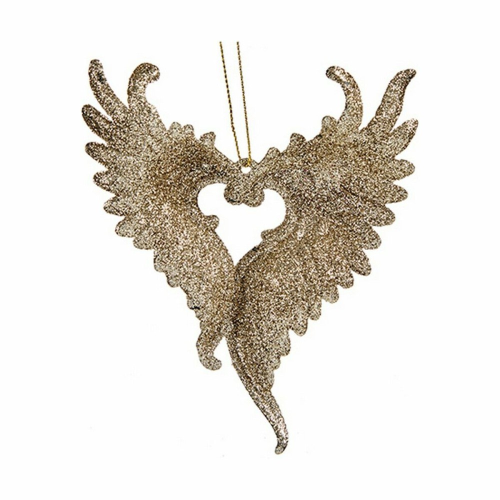 Weihnachtsschmuck Krist+ 91724 91724 Champagne Kunststoff Glitzernd Engelsflügel 12 x 13 x 2,5 cm (24 Stück)