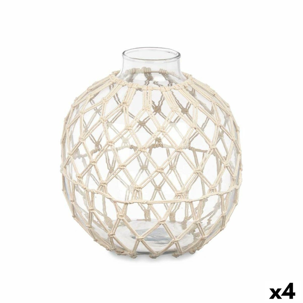 Decorative bauble Gift Decor 22805W 22805W White Transparent 21 x 23 cm 21 x 23 x 21 cm (4 Units)