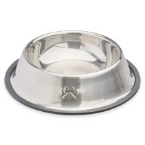 Futternapf für Hunde Mascow 310 310 Grau Silberfarben Gummi Metall 22 x 5 x 22 cm 22 x 6 x 22 cm (12 Stück)