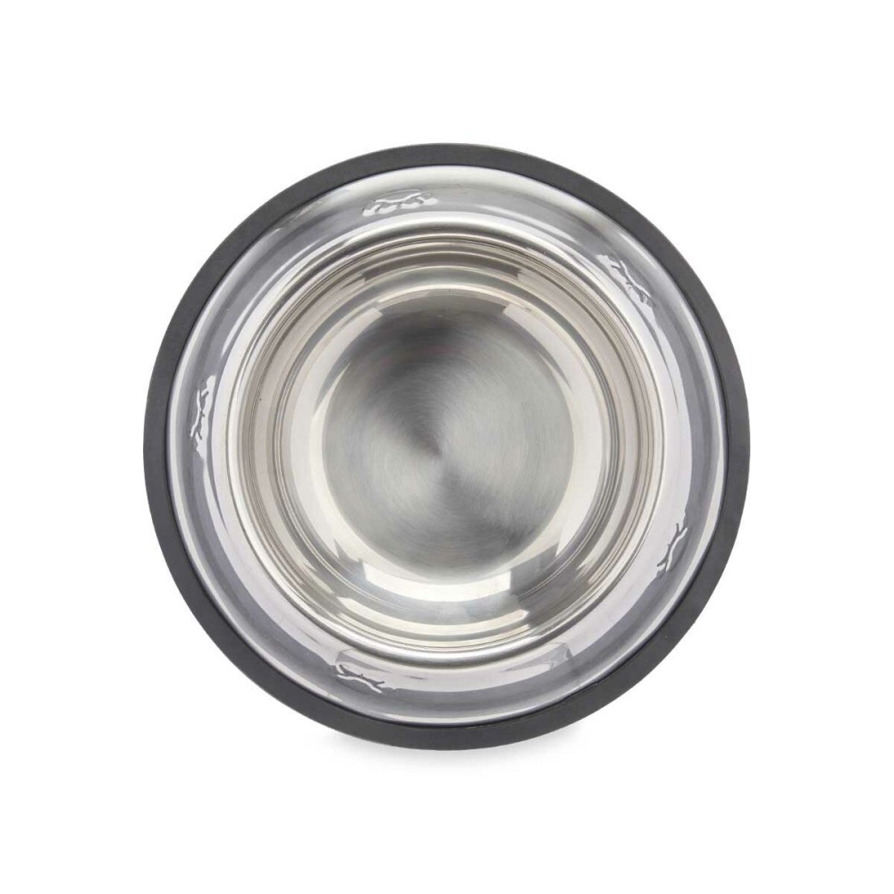Dog Feeder Mascow 310 310 Grey Silver Rubber Metal 22 x 5 x 22 cm 22 x 6 x 22 cm (12 Units)