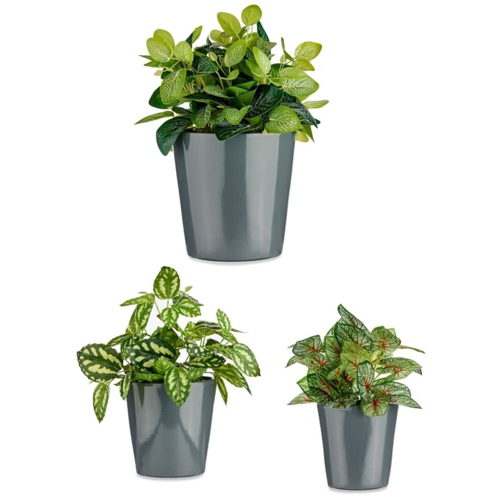 Blumentopfset Ibergarden CONICO-7011 CONICO-7011 Anthrazit Lehm Cónica Ø 14 cm Ø 22 cm Ø 17 cm 22,5 x 21 x 22,5 cm 3 Stücke