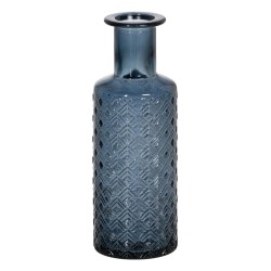 Blumenvase WE CARE Blau Recyceltes Glas 9 x 9 x 28 cm