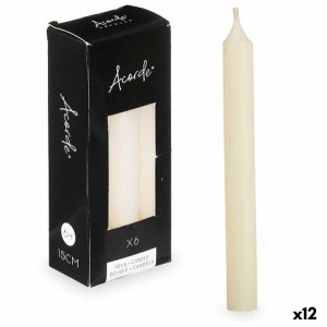Candle Set Acorde 123-B-AR 123-B-AR Cream 2 x 2 x 15 cm 6 x 15 x 4 cm (12 Units)