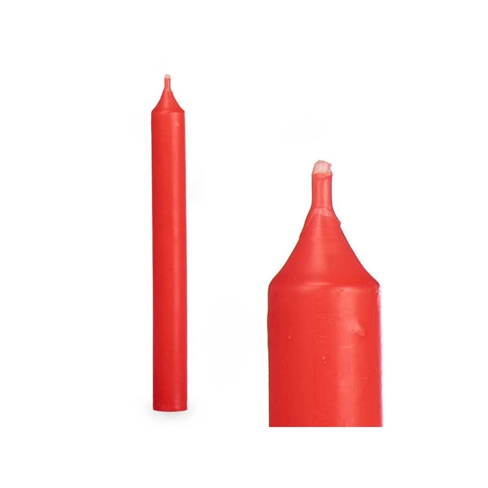 Kerzen-Set Acorde 123-C-AR 123-C-AR Rot 2 x 2 x 15 cm 6 x 15 x 4 cm (12 Stück)
