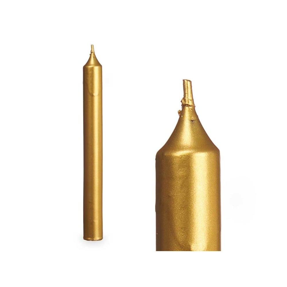 Kerzen-Set Acorde 126-D-AR 126-D-AR Gold 2 x 2 x 20 cm 8,5 x 21 x 4,5 cm (12 Stück)