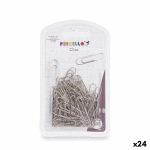 Clips Pincello 382 382 Silberfarben Metall Mittel (24 Stück)