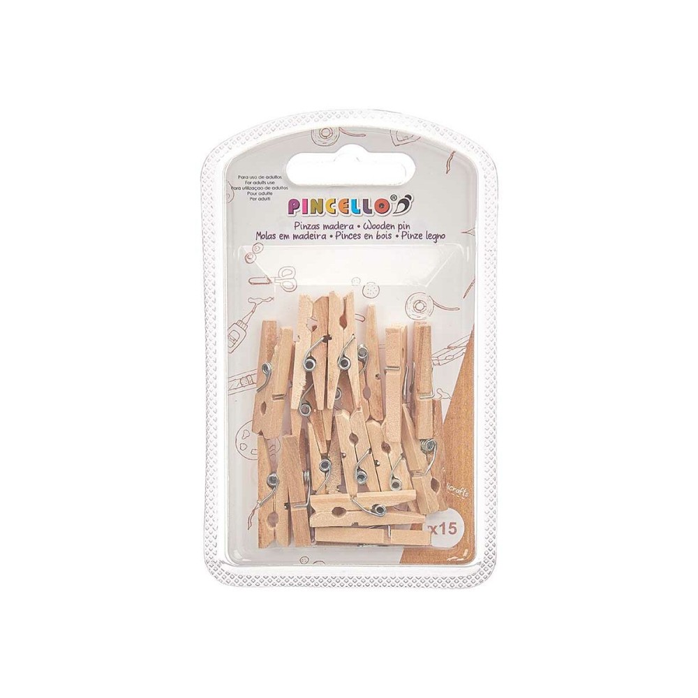 Clamps Pincello 399 399 Brown Wood Small (24 Units)