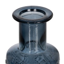 Blumenvase WE CARE Blau Recyceltes Glas 9 x 9 x 28 cm