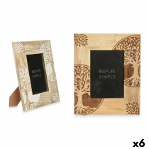 Photo frame Gift Decor 23 23 White Brown Mango wood Tree of Life (6 Units)