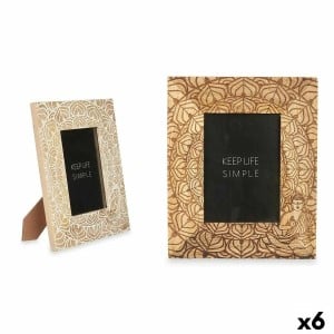 Photo frame Gift Decor 21 21 White Brown Mango wood Buddha (6 Units)
