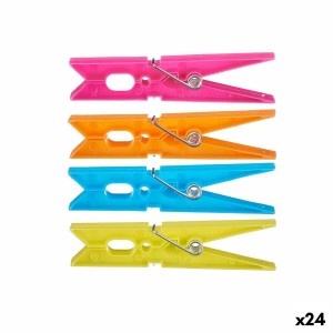 Pinces à linge 294 294 Multicouleur Plastique 15 x 29 x 4,5 cm 1,2 x 9,5 x 9,5 cm Lot 24 Pièces (24 Unités)