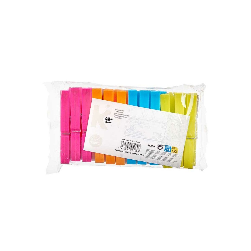 Wäscheklammern 294 294 Bunt Kunststoff 15 x 29 x 4,5 cm 1,2 x 9,5 x 9,5 cm Satz 24 Stücke (24 Stück)