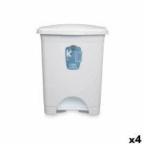 Papierkorb mit Pedal 6238-W 6238-W Weiß Kunststoff 30 L (4 Stück)