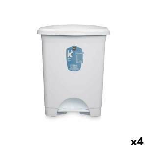 Papierkorb mit Pedal 6238-W 6238-W Weiß Kunststoff 30 L (4 Stück)