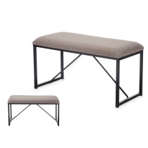 Bench Gift Decor TR23063-4 Brown Metal Cloth 81 x 42 x 38 cm