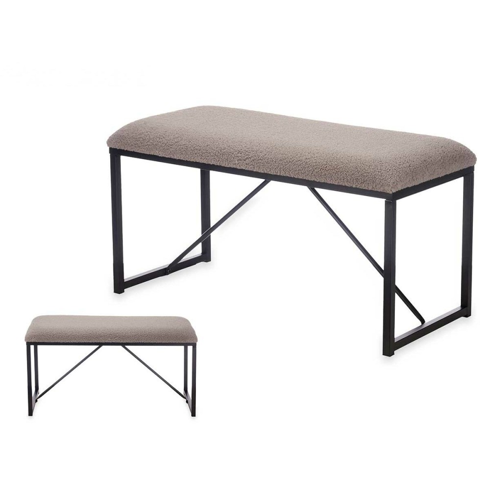Bench Gift Decor TR23063-4 Brown Metal Cloth 81 x 42 x 38 cm