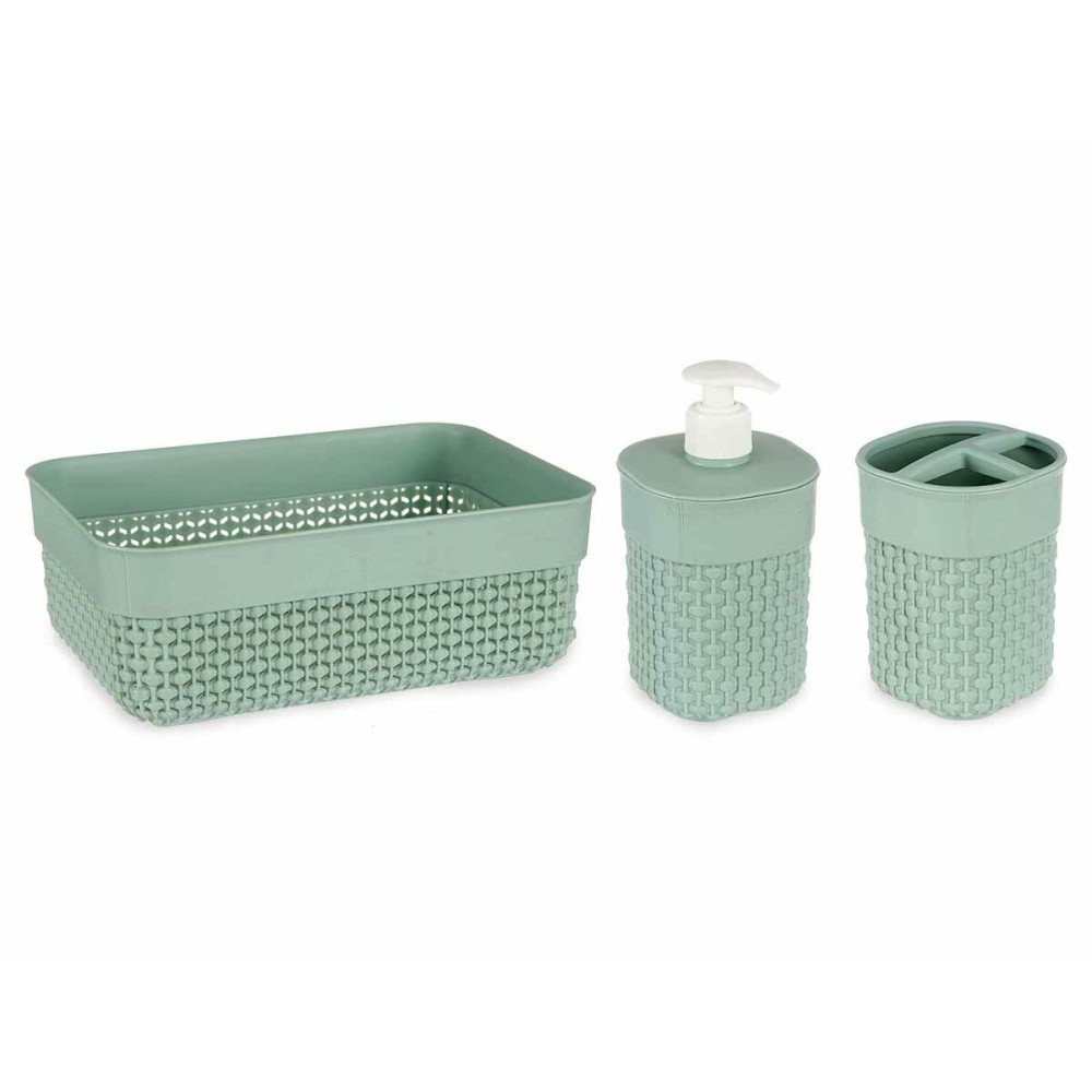 Badezimmer Set Berilo PP-107-3 PP-107-3 grün Kunststoff 16,5 x 9 x 22,8 cm (12 Stück)