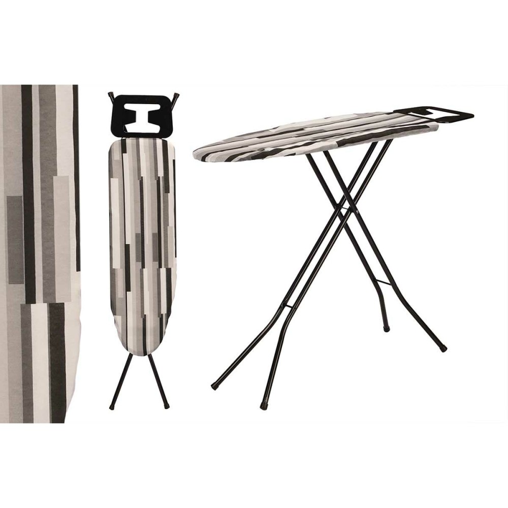 Table à Repasser Kipit 18358 - CB-143 18358 - CB-143 Blanc Noir Gris Métal Tissu (4 Unités)