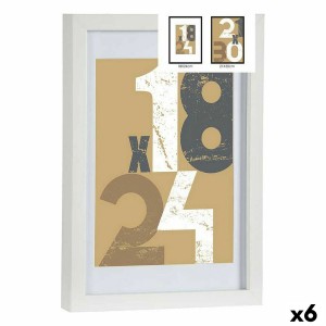 Fotorahmen Gift Decor 668826-WHITE 668826-WHITE Weiß Glas Holz MDF (6 Stück)
