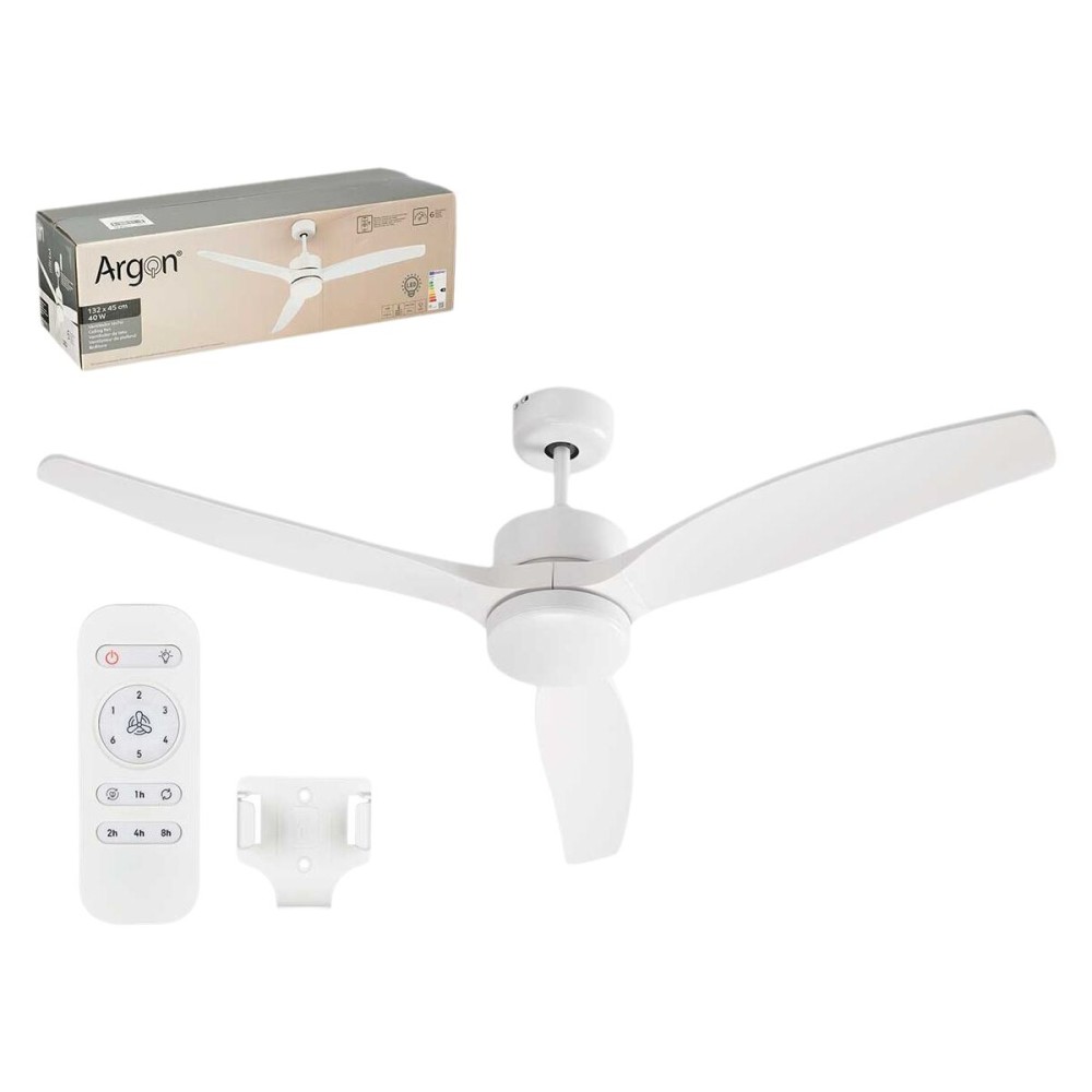 Deckenventilator mit Lampe Argon W-FC5288-3C1L WH W-FC5288-3C1L WH Weiß 40 W Ø 132 cm