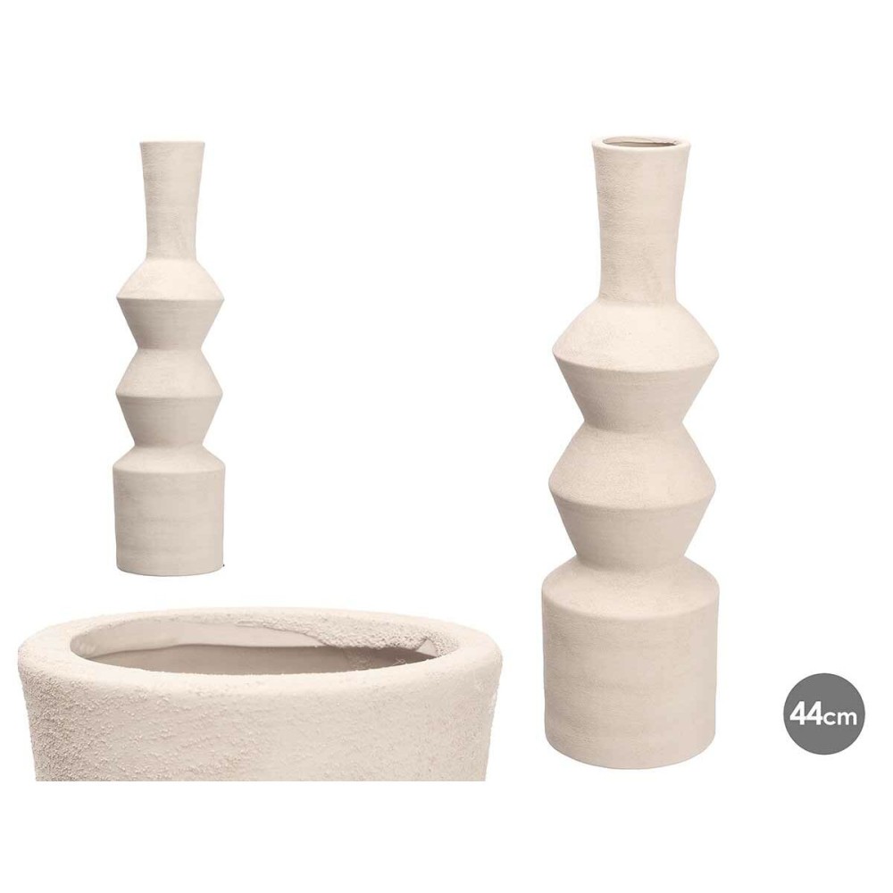 Vase Gift Decor 20028-WH 20028-WH White Ceramic Geometric 15 x 60 x 15 cm