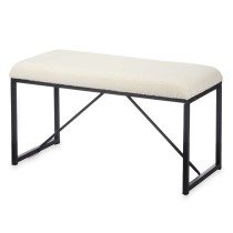 Bank Gift Decor TR23063-1 Weiß Metall Stoff 81 x 42 x 38 cm
