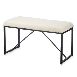 Banc Gift Decor TR23063-1 Blanc Métal Tissu 81 x 42 x 38 cm