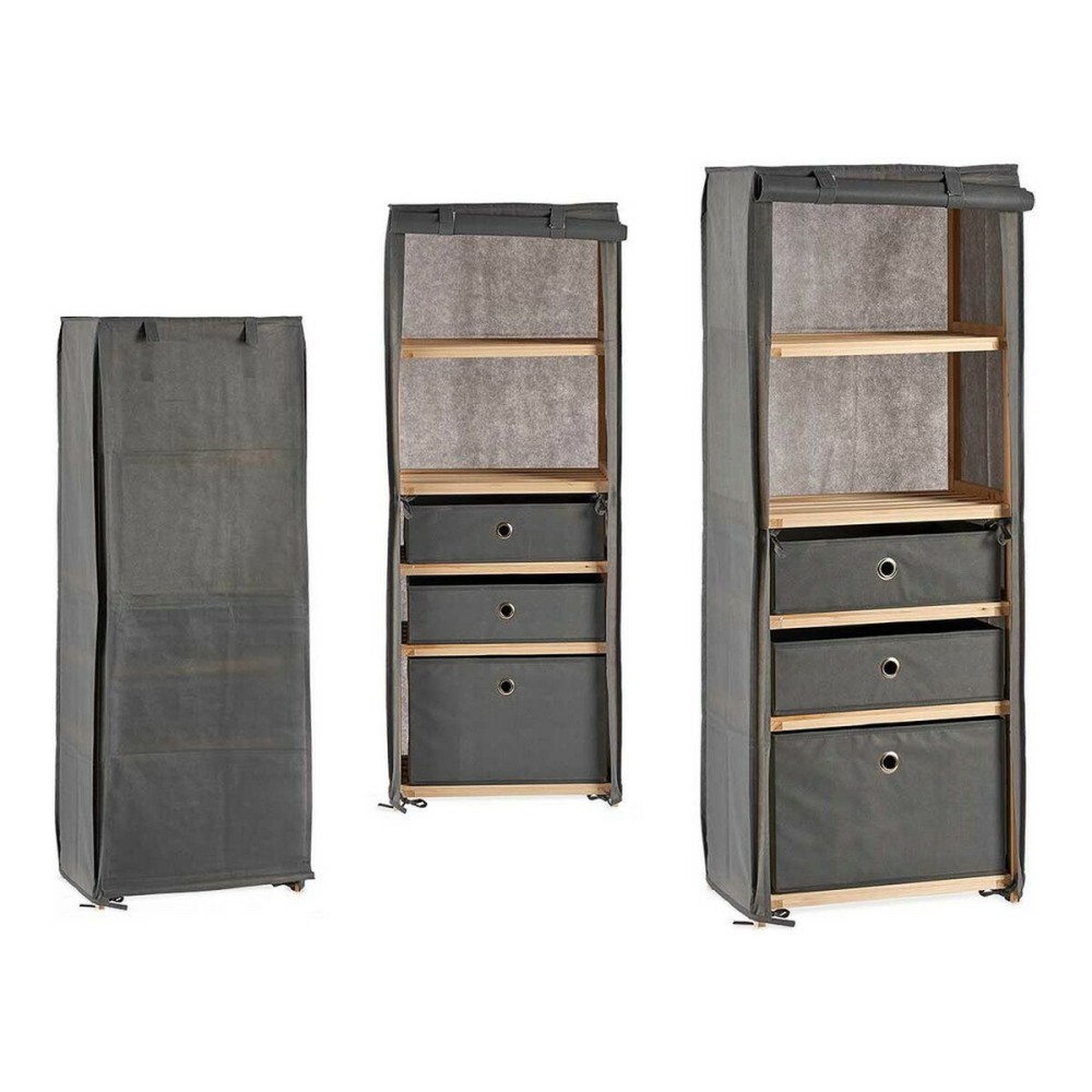 Shelves Kipit MH10228H-2 MH10228H-2 Brown Grey Wood Cloth 28 x 113 x 42 cm
