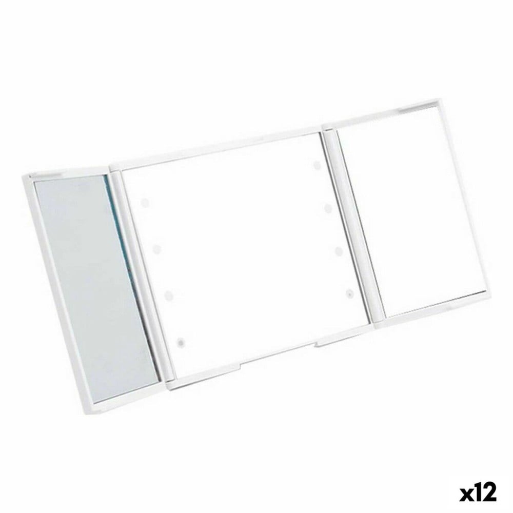 Taschenspiegel Berilo YXL2150-CC01 YXL2150-CC01 Weiß ABS 1,5 x 9,5 x 11,5 cm LED Leicht (12 Stück)