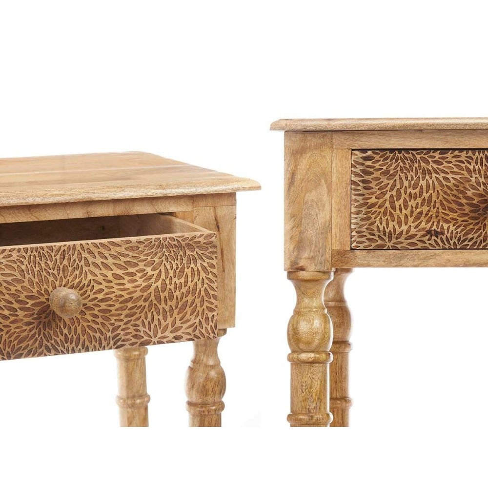 Hall Table with 2 Drawers Gift Decor 39 39 Brown 98 x 77 x 42 cm Sheets